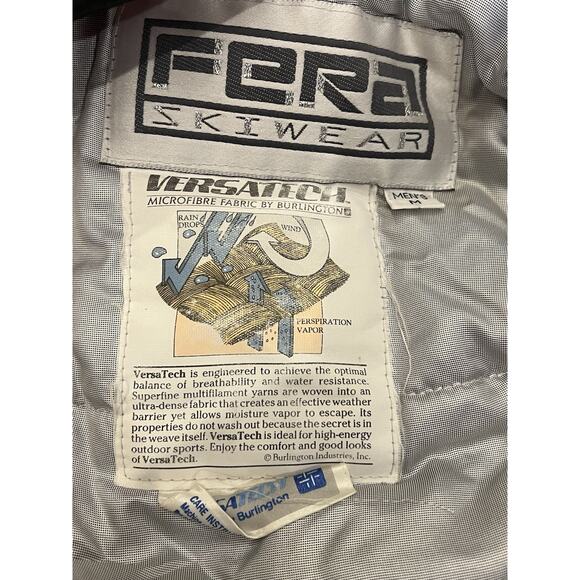 Vintage Men’s Medium FERA Ski Jacket Blue Red Accent Roll‑Up Hood Retro 80s 90s - Picture 4 of 9